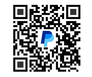 QR code with PayPal logo in the center